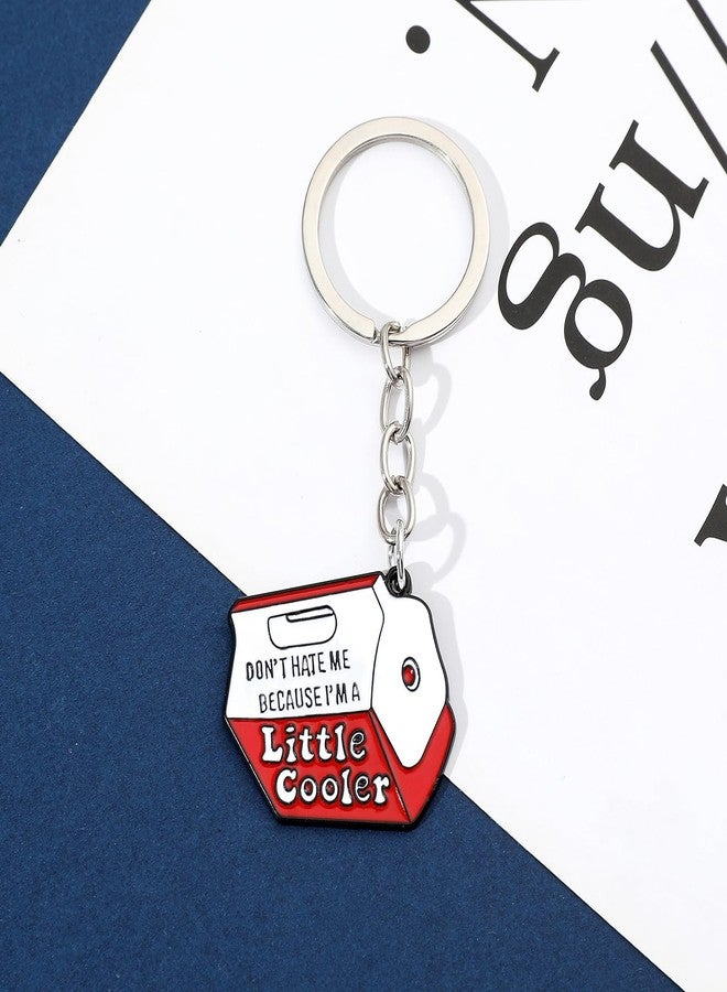 LEBEIGHT Funny Keychains for Women Men | Cool Metal Enamel Key Holder Key Chain for Purse Bag Accessories, Cute Socially Awkward Keyrings for Car Key | Sturdy Little Keychain for Birthday Gifts (Little Cooler) - Image 4